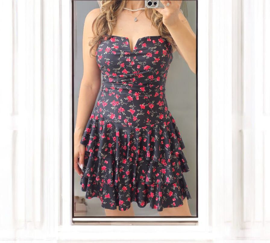 Rochie cu cupe si imprimeuri Danielle