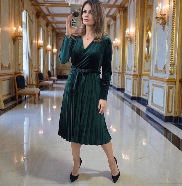 Rochie catifea cu cordon Lacey