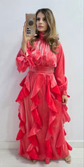 Rochie lunga cu volane Kate