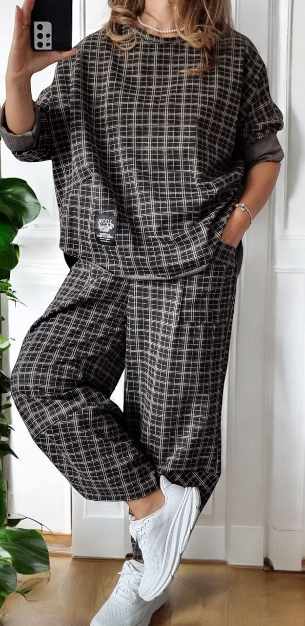 Compleu oversize in carouri Morgan