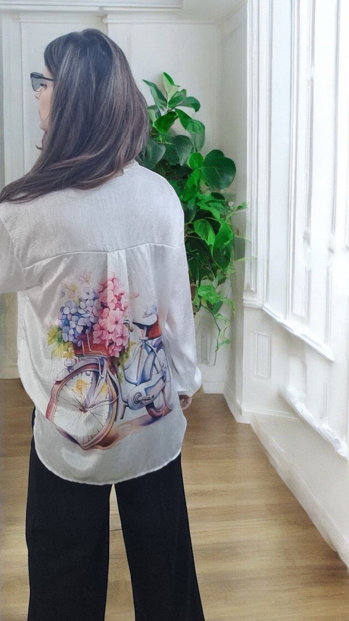 Camasa Din Satin Cu Imprimeu Floral