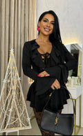 Rochie/ Body cu volane Black Allure
