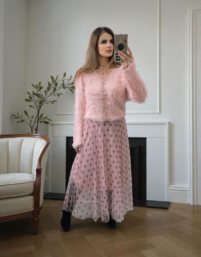 Fuste din voal cu imprimeuri Mikayla