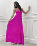 Rochie din satin plisata Stacy