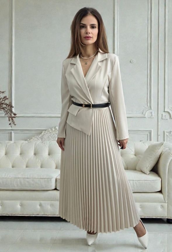 Rochie plisata cu sacou Lara