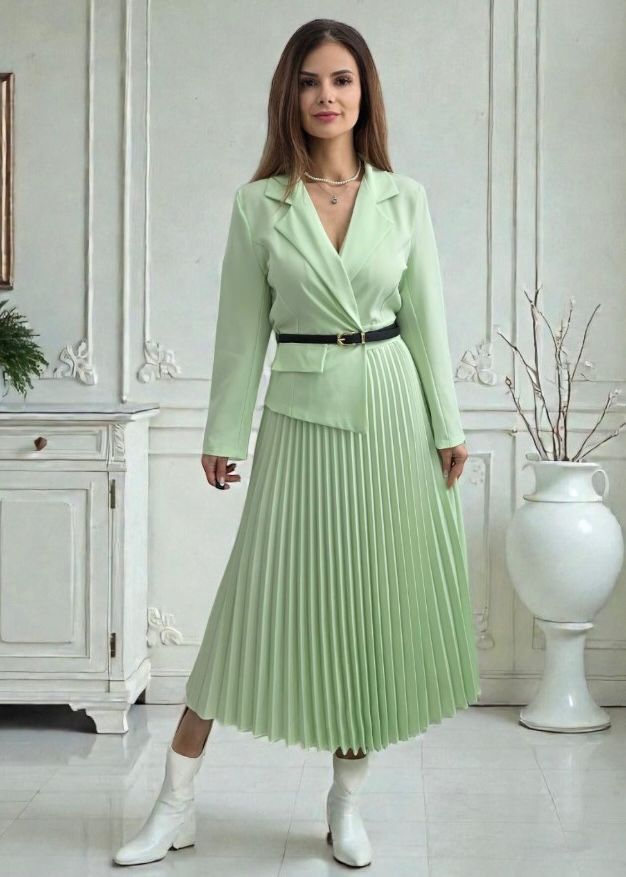 Rochie plisata cu sacou Lara