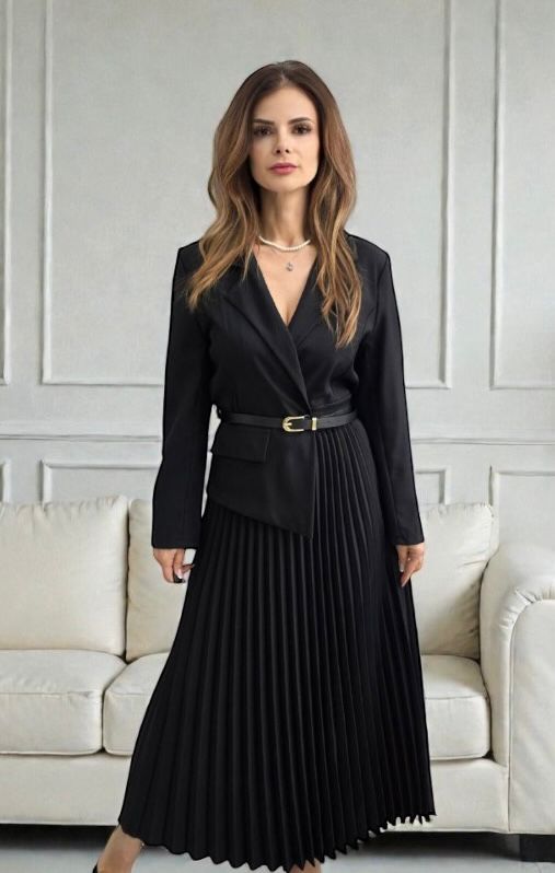 Rochie plisata cu sacou Lara