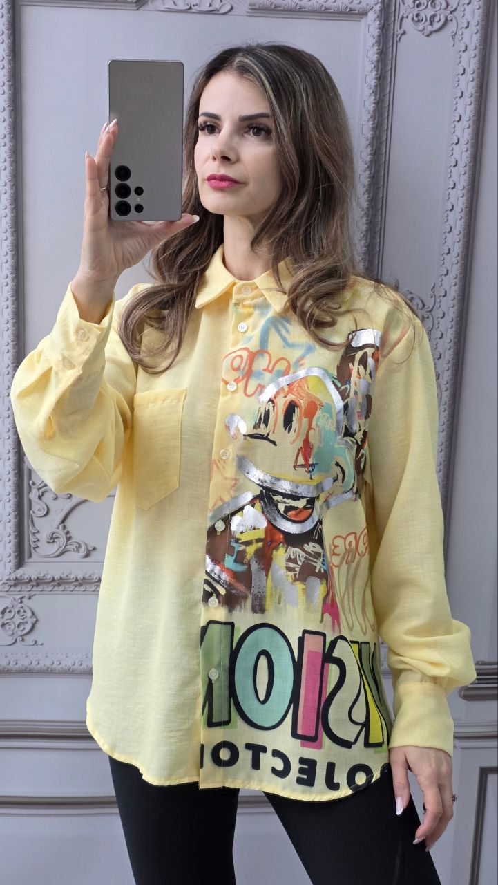 Camasi de in cu imprimeu Mickey