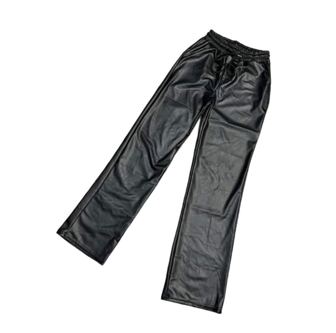 Serie 6 pantaloni drepti din piele ecologica Carina