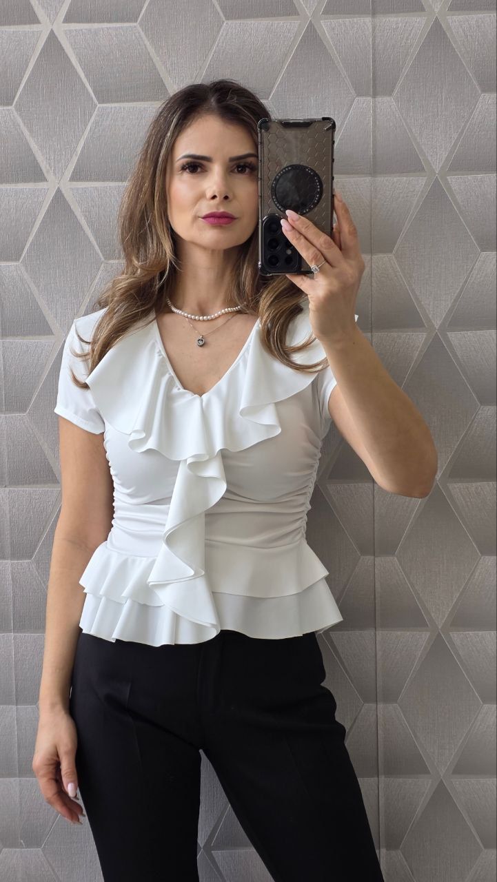 Tricouri din lycra cu volane Sariah