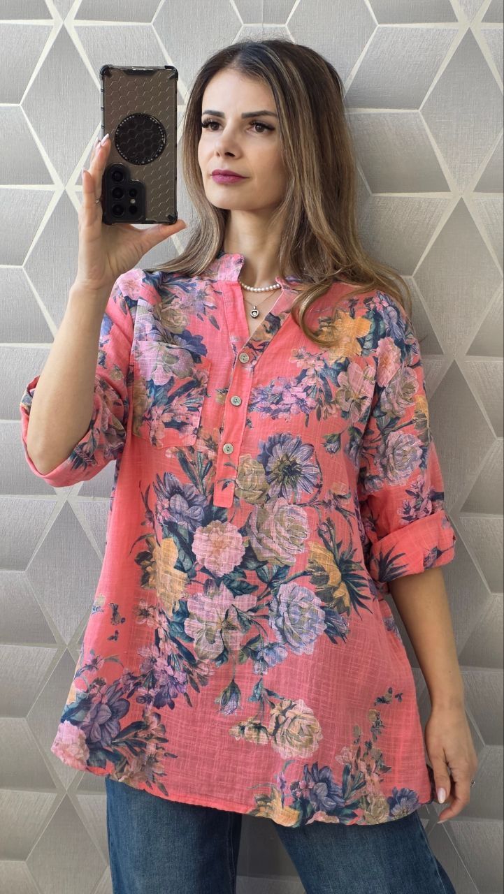 Camasi din bumbac cu imprimeuri florale Essence
