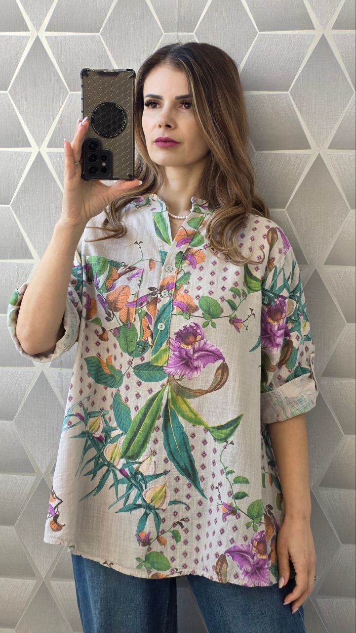 Camasi din bumbac cu imprimeuri florale Essence