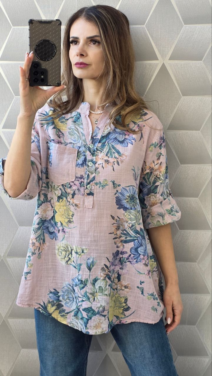 Camasi din bumbac cu imprimeuri florale Essence