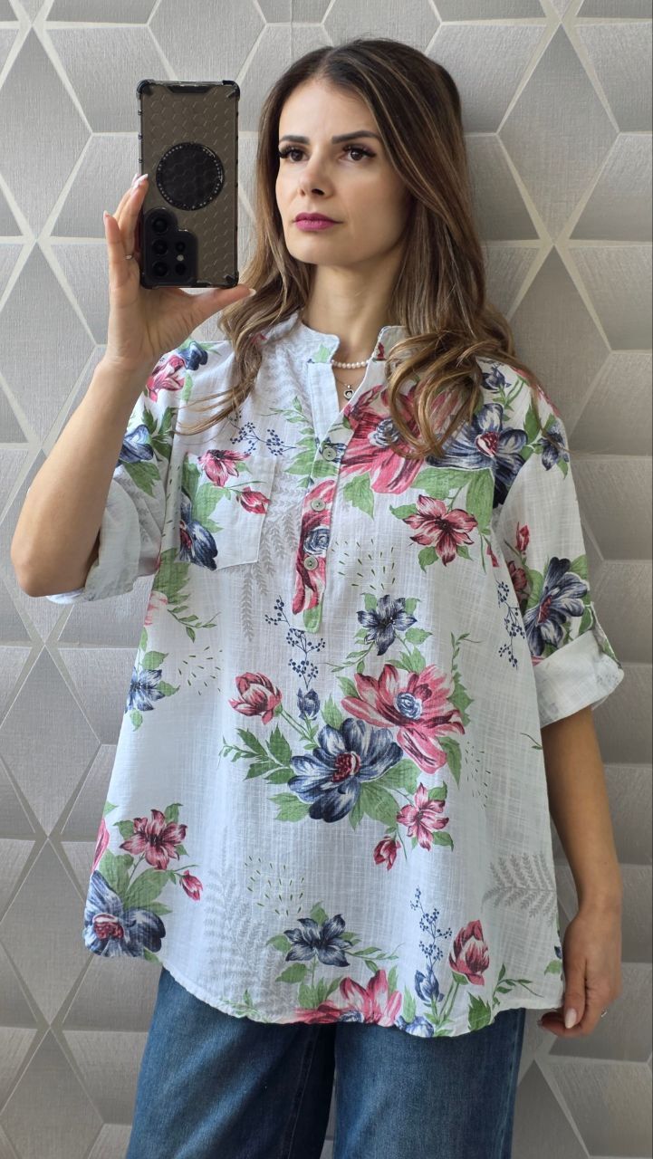 Camasi din bumbac cu imprimeuri florale Essence