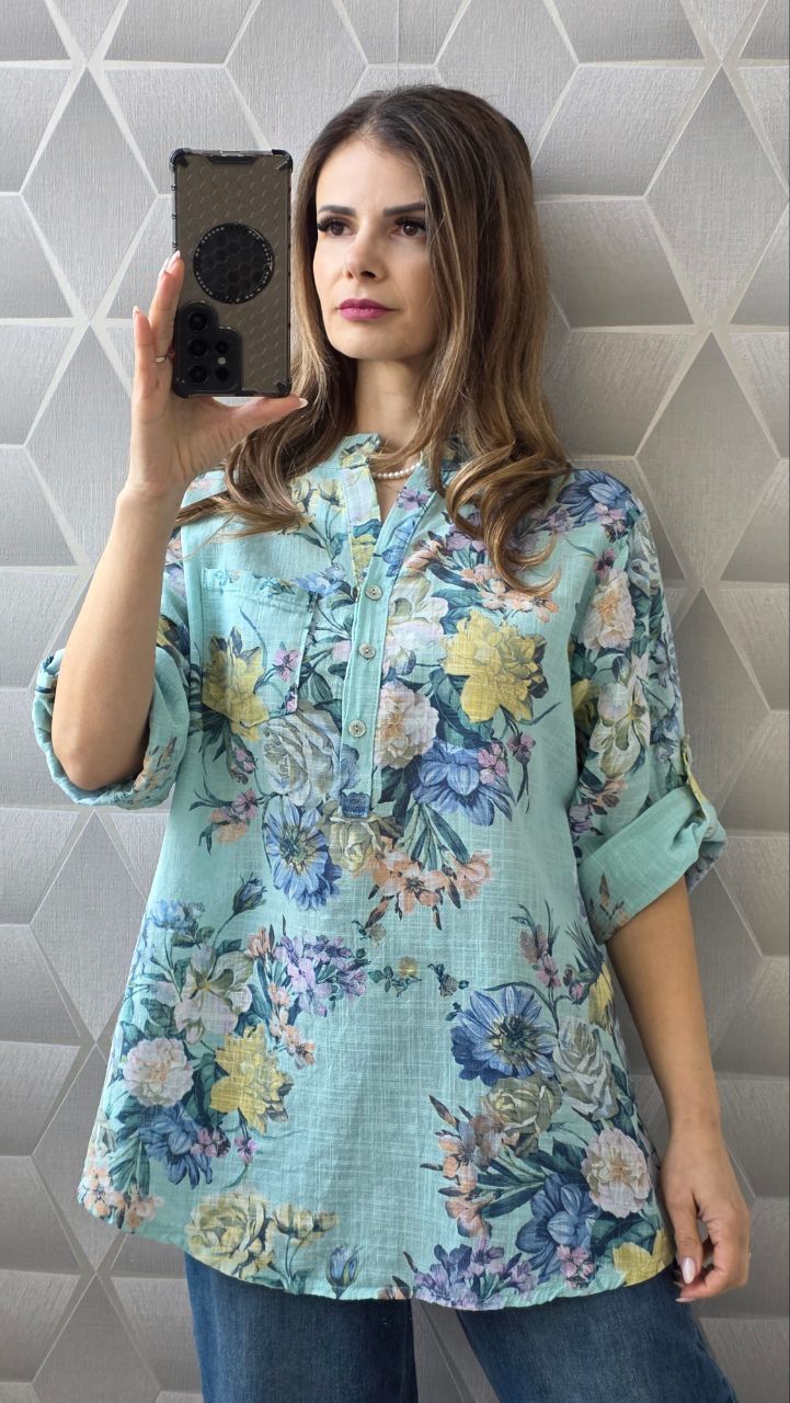 Camasi din bumbac cu imprimeuri florale Essence
