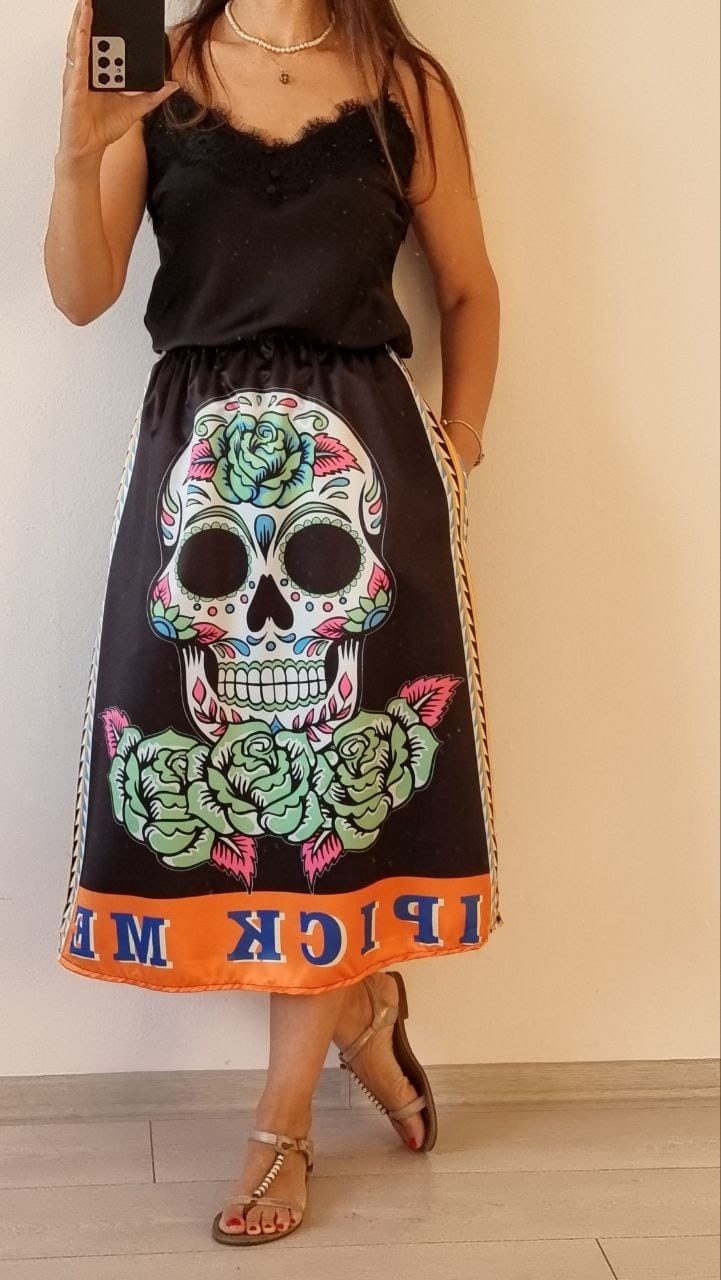 Fuste cu buzunare La Catrina