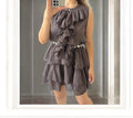 Rochie de bumbac cu volane Valentina