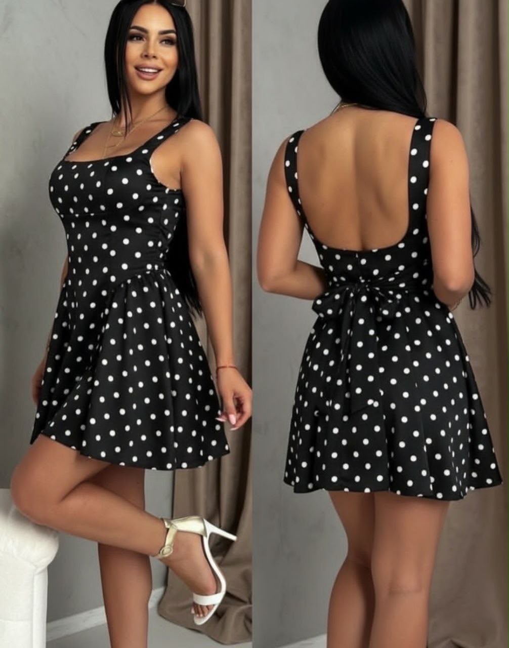 Rochie cu imprimeuri si spatele gol