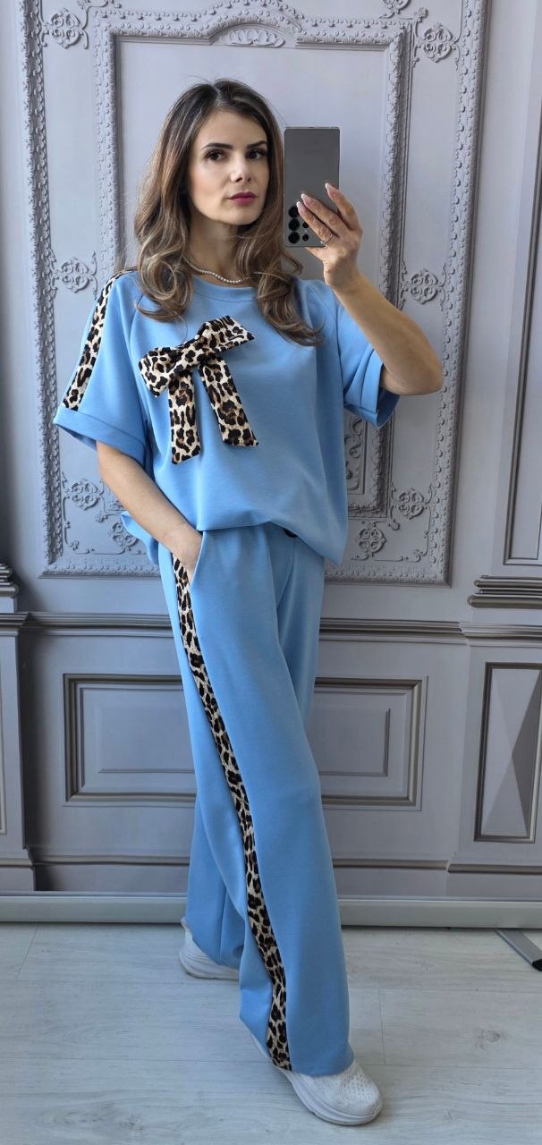 Compleu cu funda animal print si maneca scurta Cheyenne