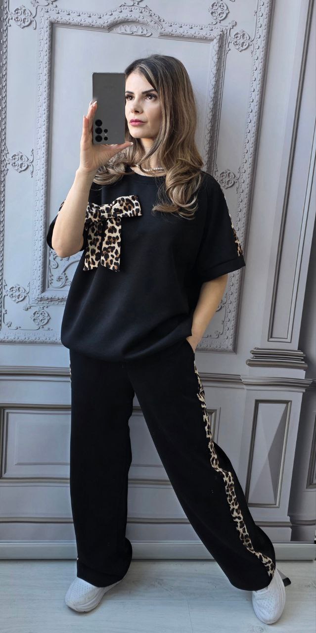 Compleu cu funda animal print si maneca scurta Cheyenne