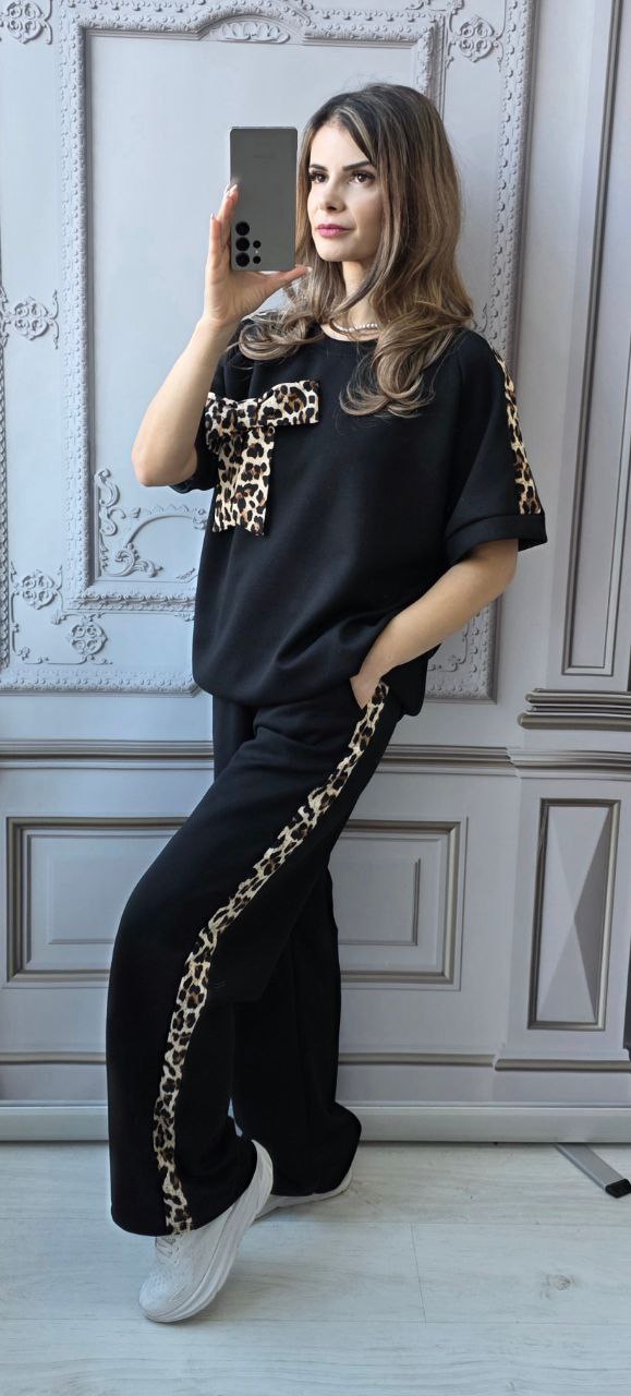 Compleu cu funda animal print si maneca scurta Cheyenne