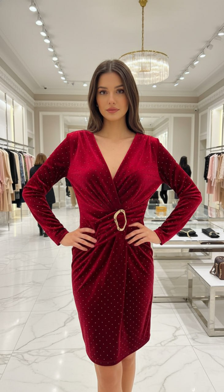 Rochie din catifea cu pietricele Siena