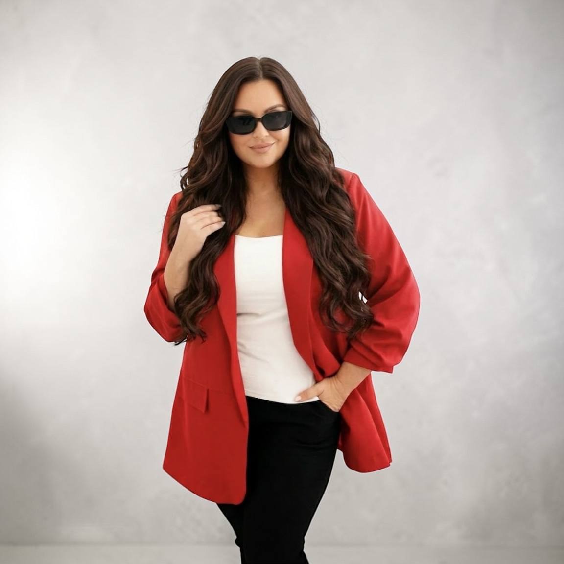 Sacou croi larg cu maneci incretite Elaina XL/XXL