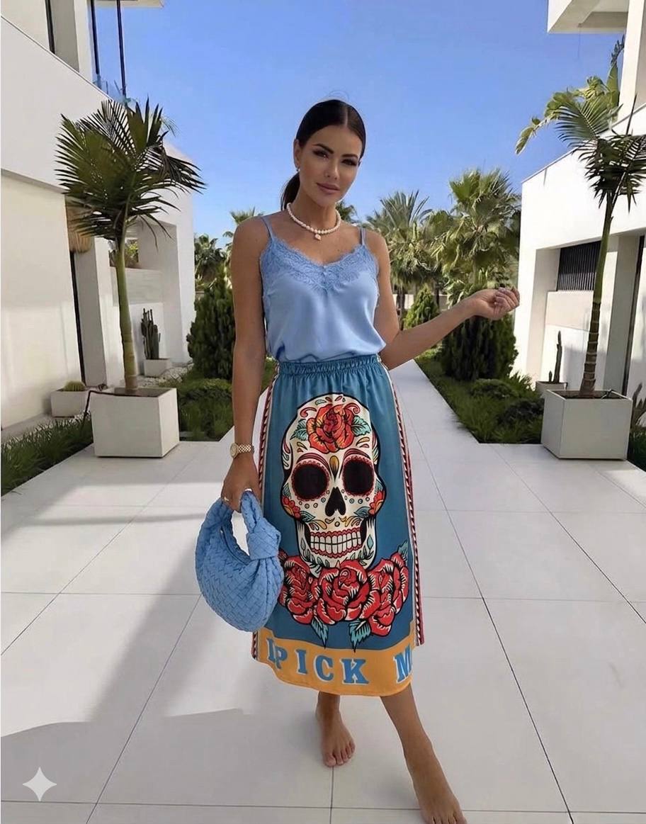 Fuste cu buzunare La Catrina