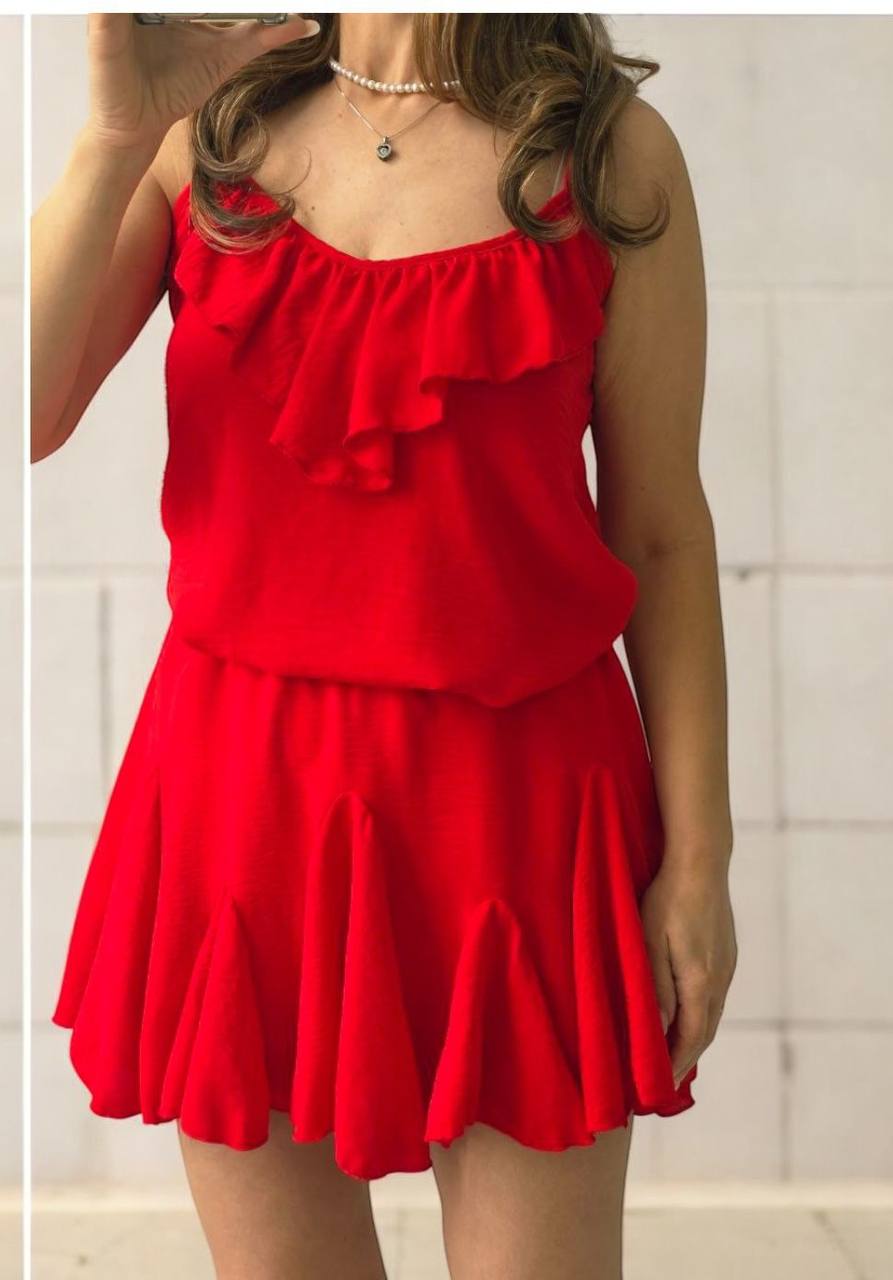 Compleu fusta cu pantaloni scurti pe dedesubt Katherine