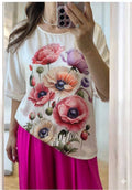 Bluze satinate cu maneca scurta pe croi larg Jenny