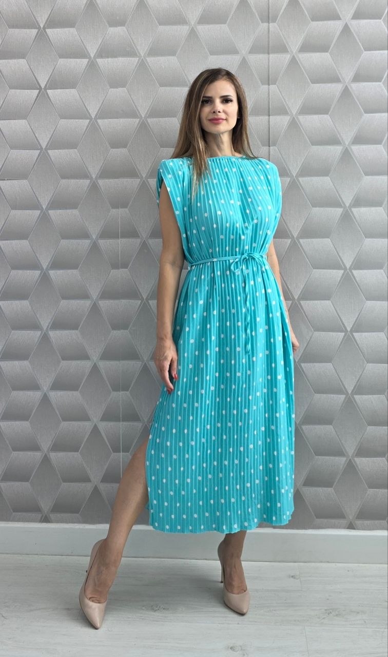 Rochie cu buline si pliseuri