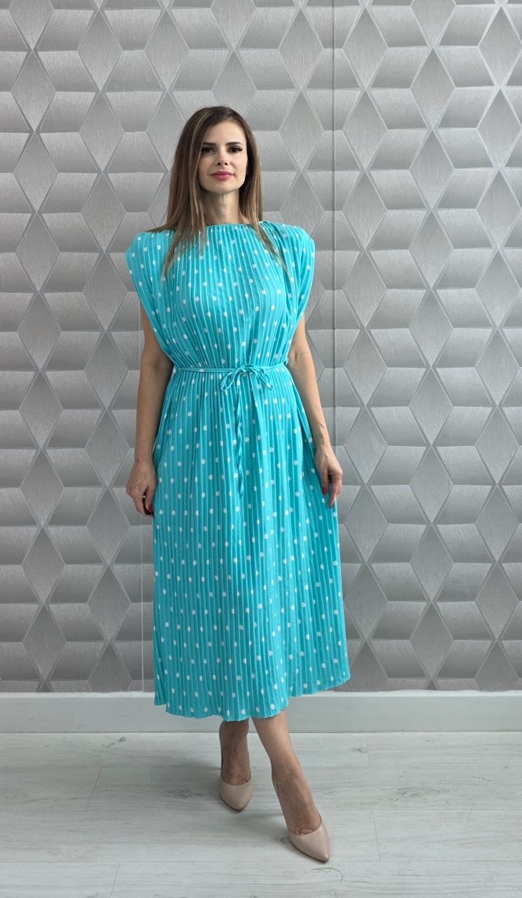 Rochie cu buline si pliseuri