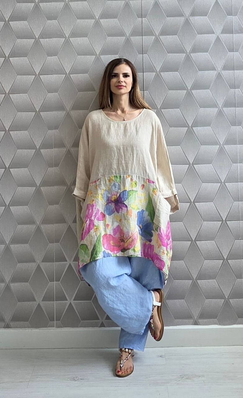 Bluza oversize din in 100% Flory