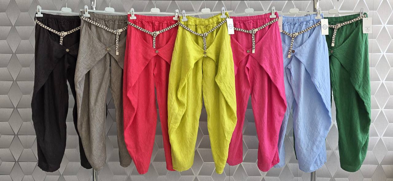 Pantaloni largi din in 100% Ines