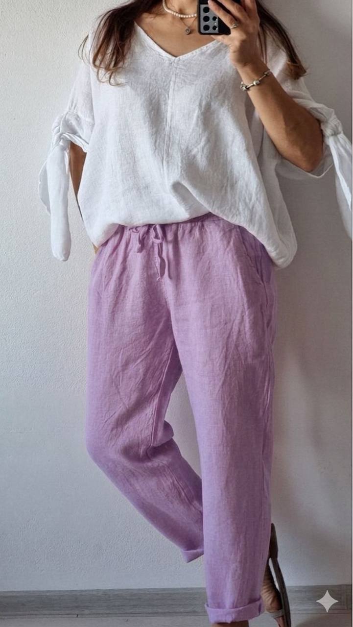 Pantaloni din in 100% Karina