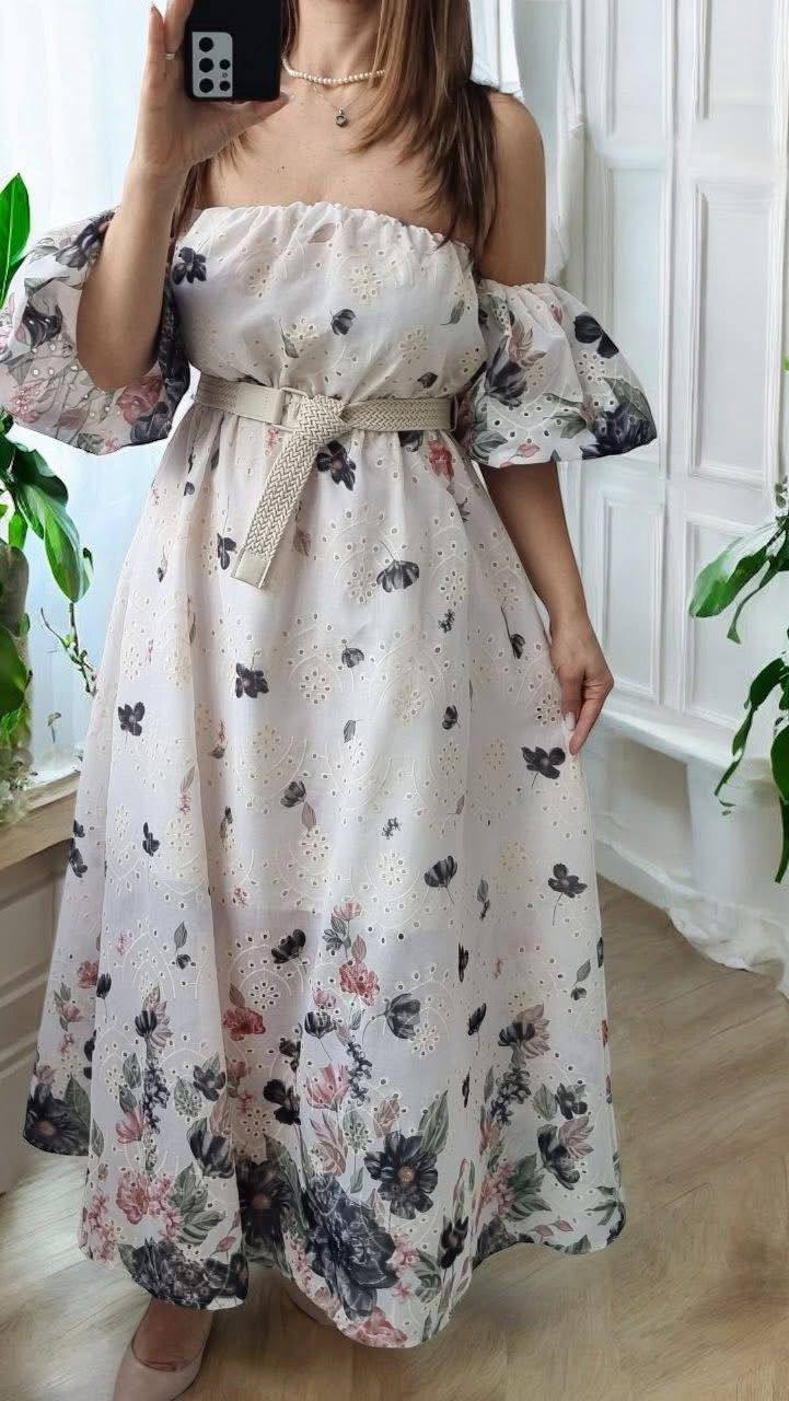 Rochie din bumbac cu broderie Kriss