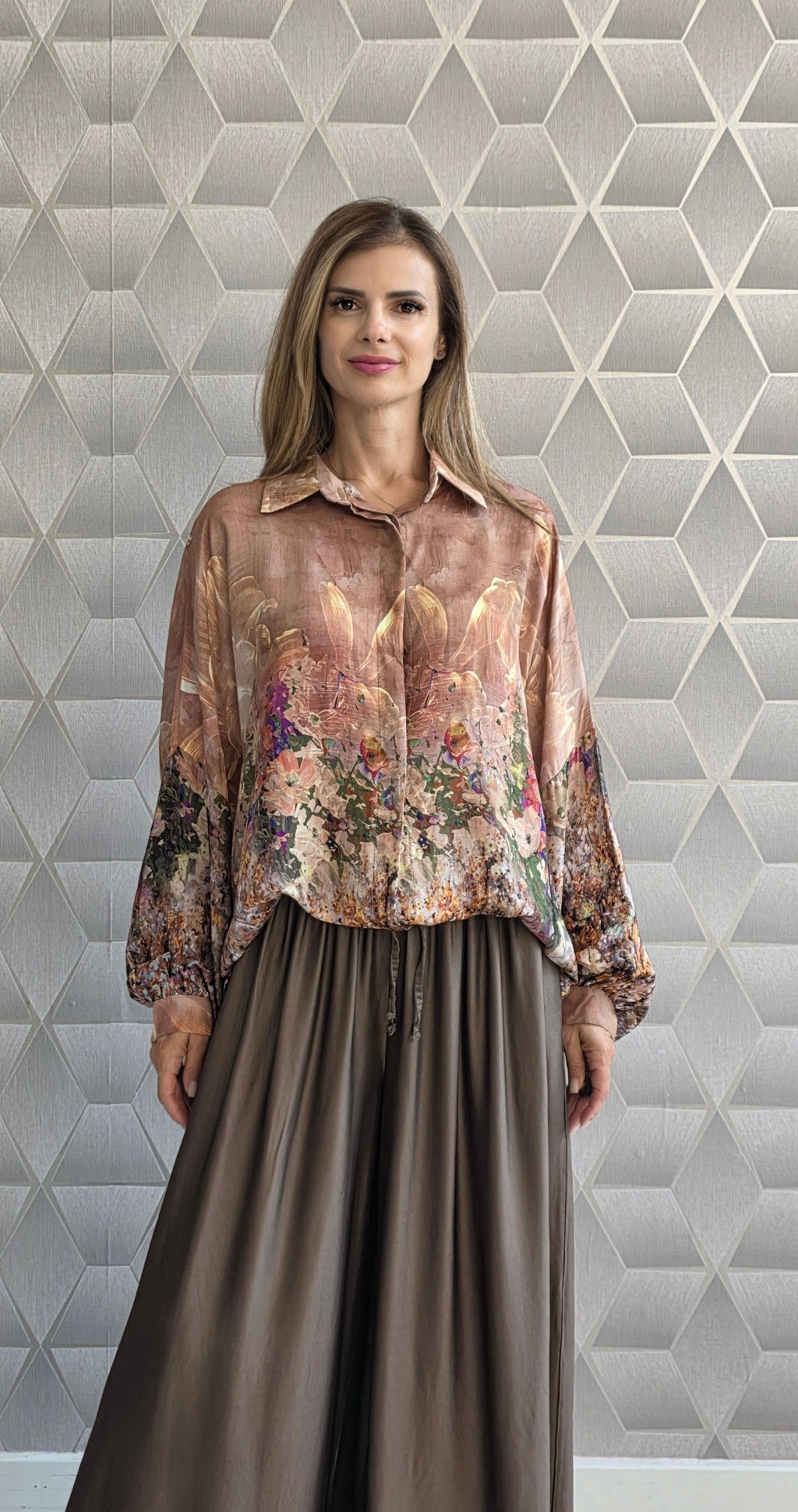 Bluza din matase si vascoza Hanna