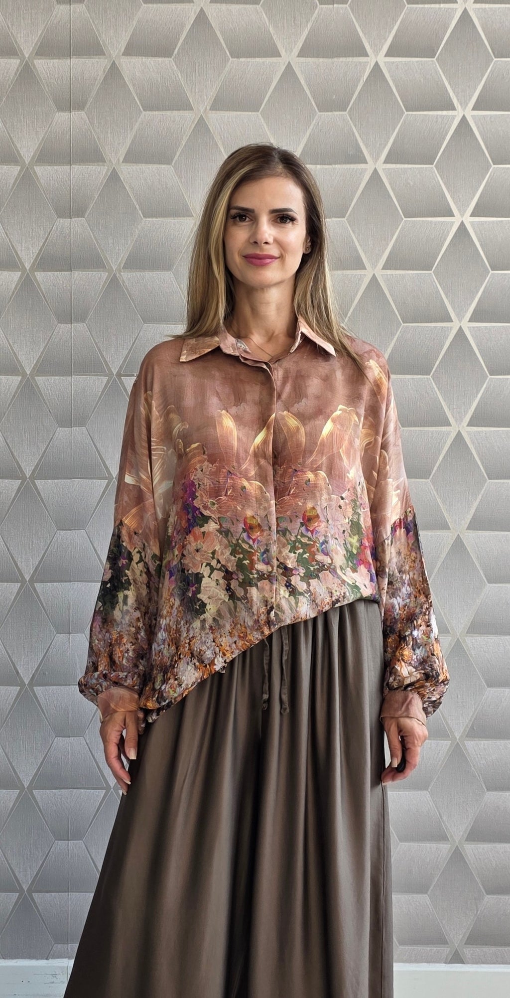 Bluza din matase si vascoza Hanna