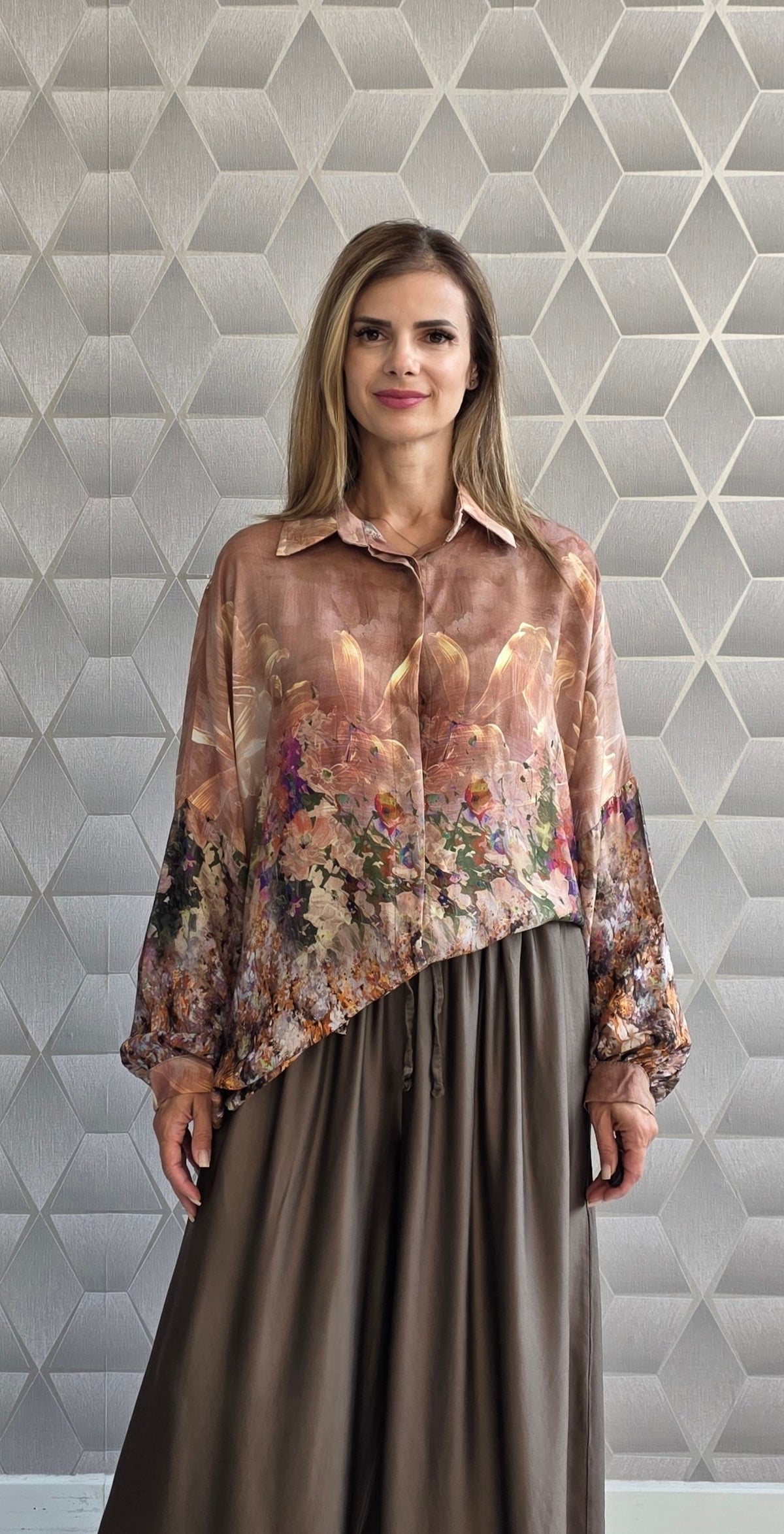Bluza din matase si vascoza Hanna