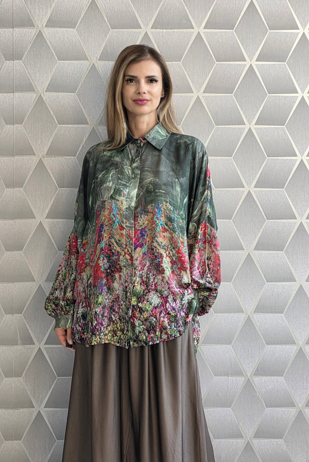 Bluza din matase si vascoza Hanna