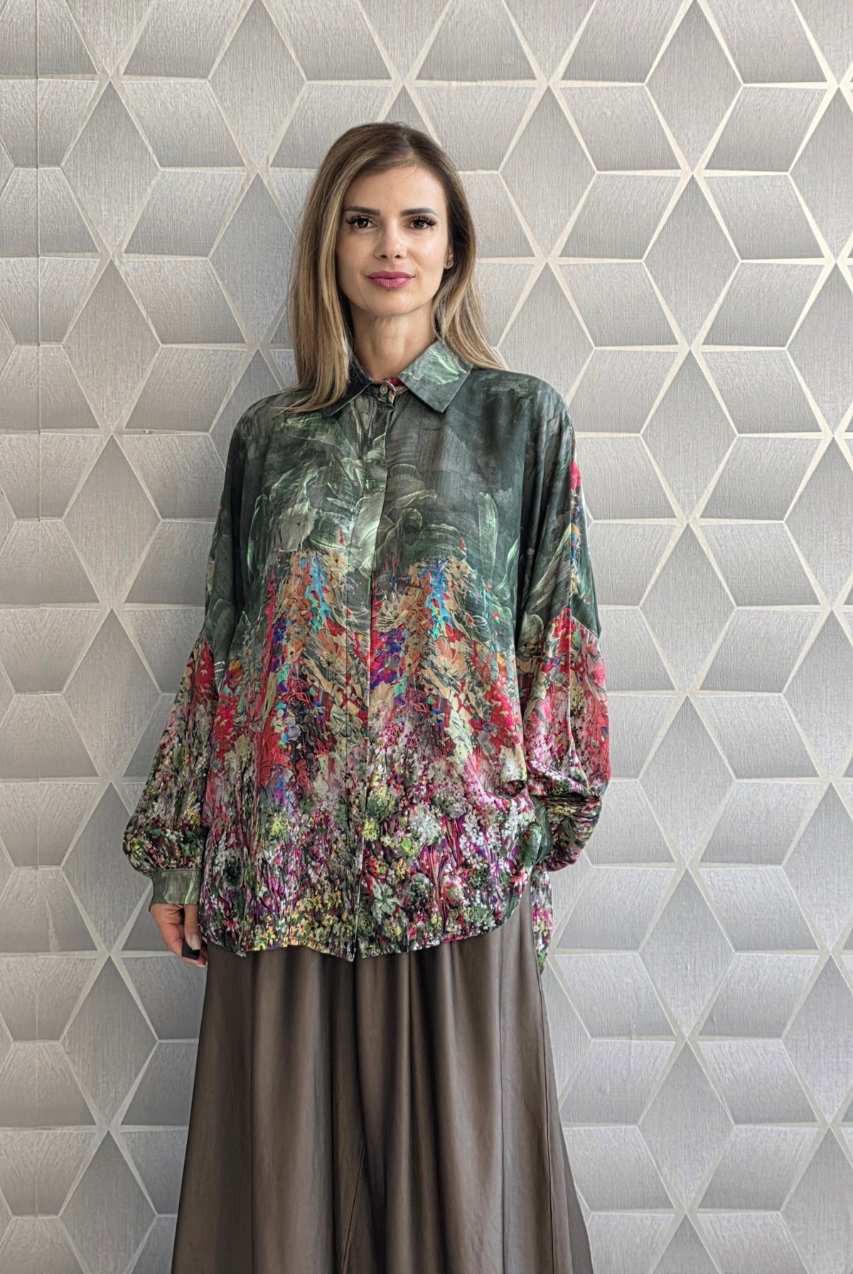 Bluza din matase si vascoza Hanna