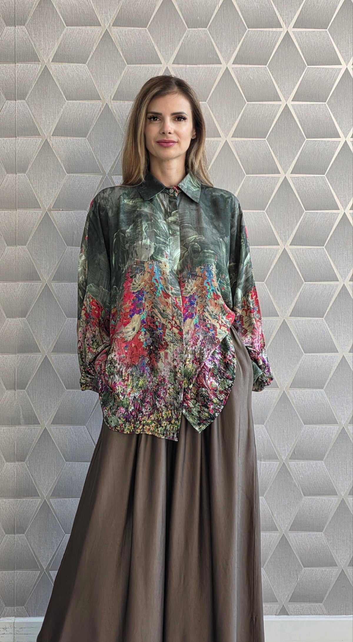 Bluza din matase si vascoza Hanna