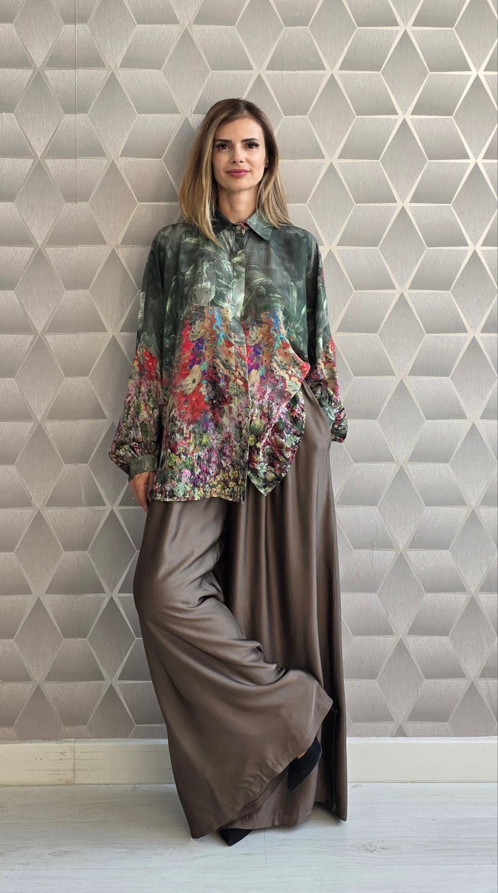 Bluza din matase si vascoza Hanna
