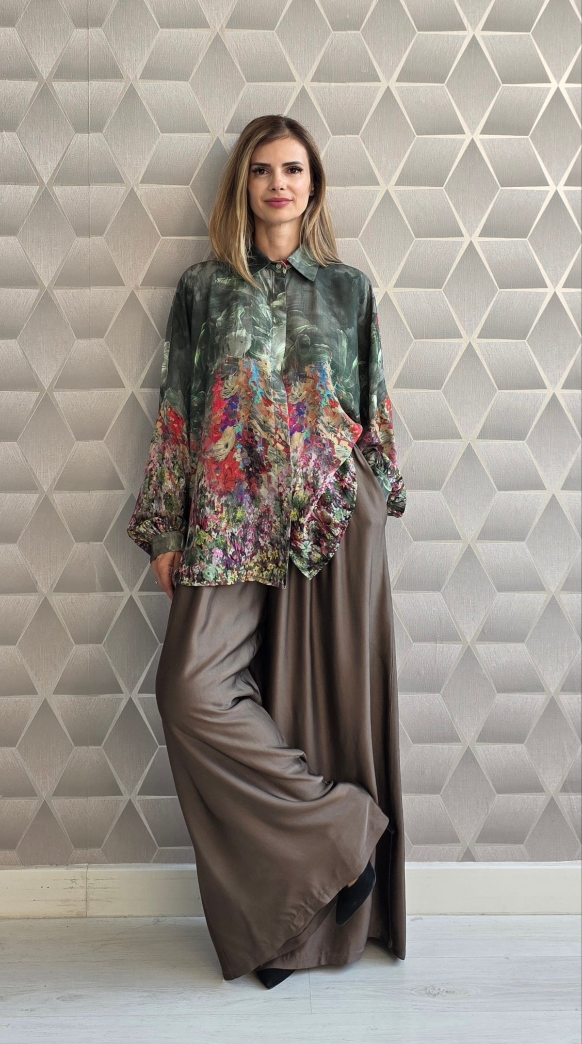 Bluza din matase si vascoza Hanna