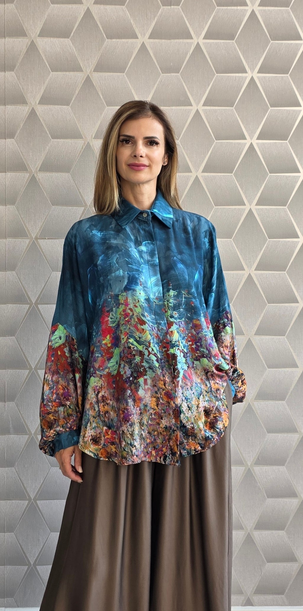 Bluza din matase si vascoza Hanna