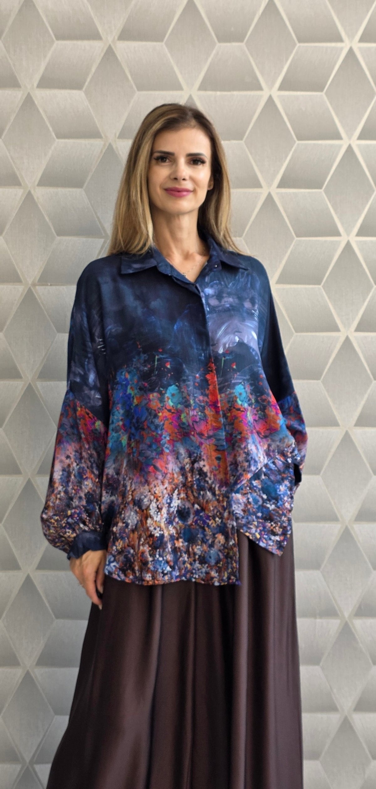 Bluza din matase si vascoza Hanna