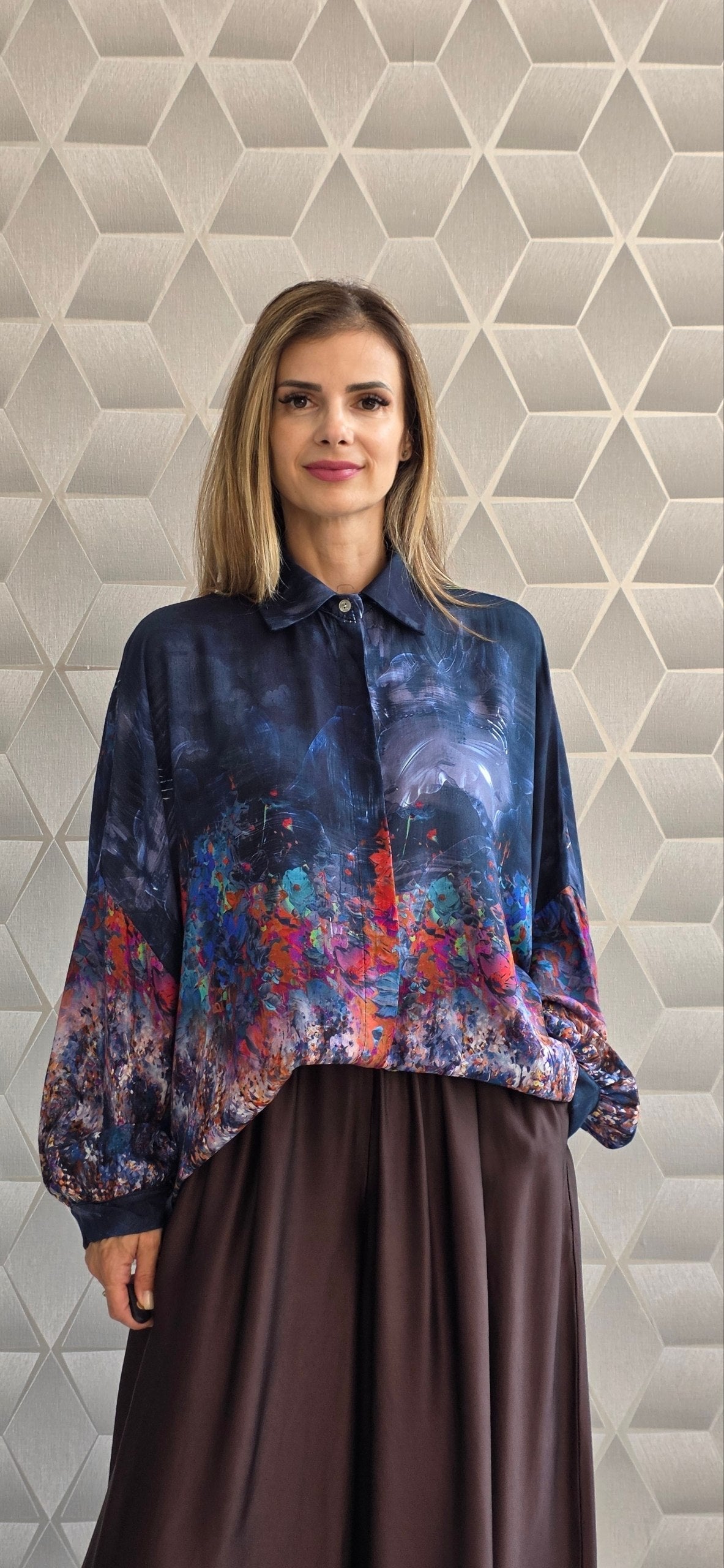 Bluza din matase si vascoza Hanna