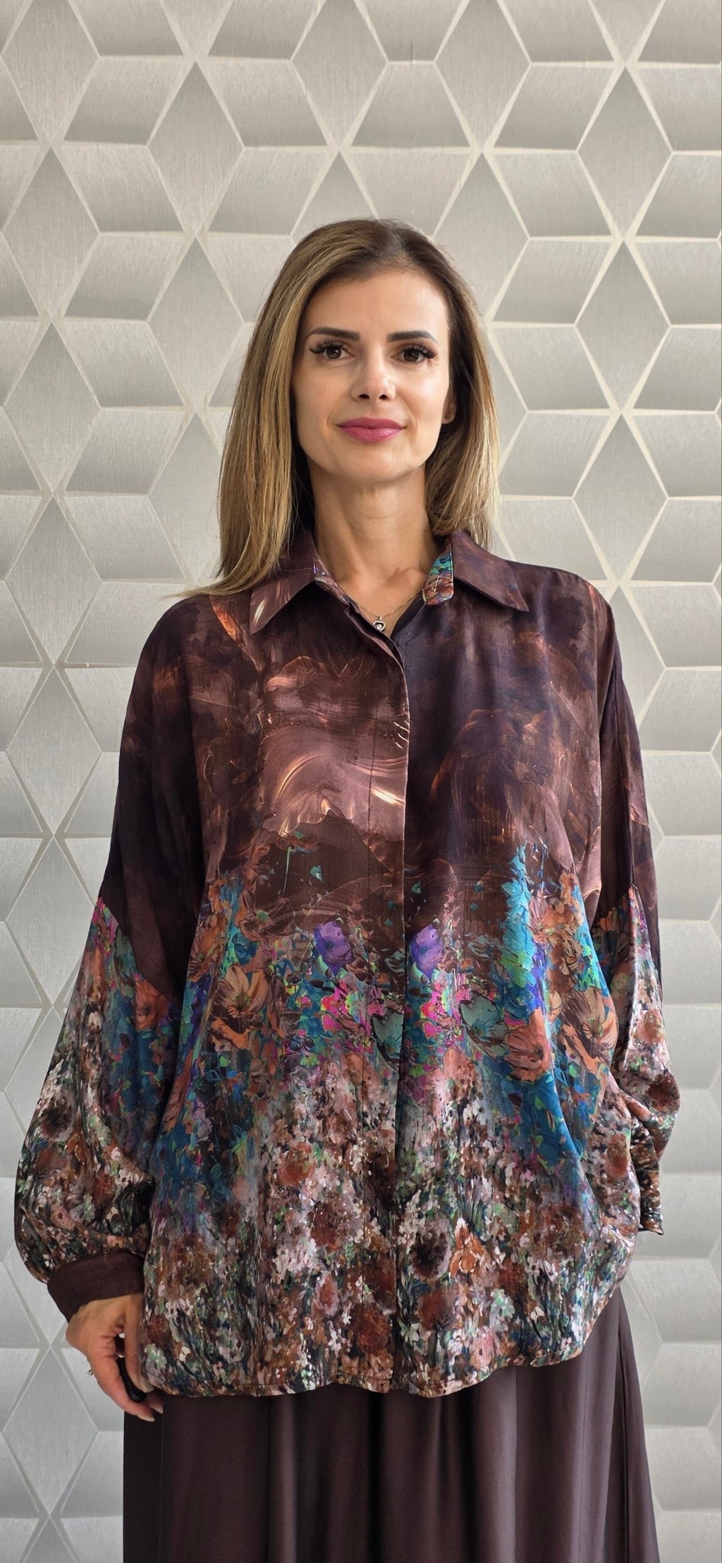 Bluza din matase si vascoza Hanna