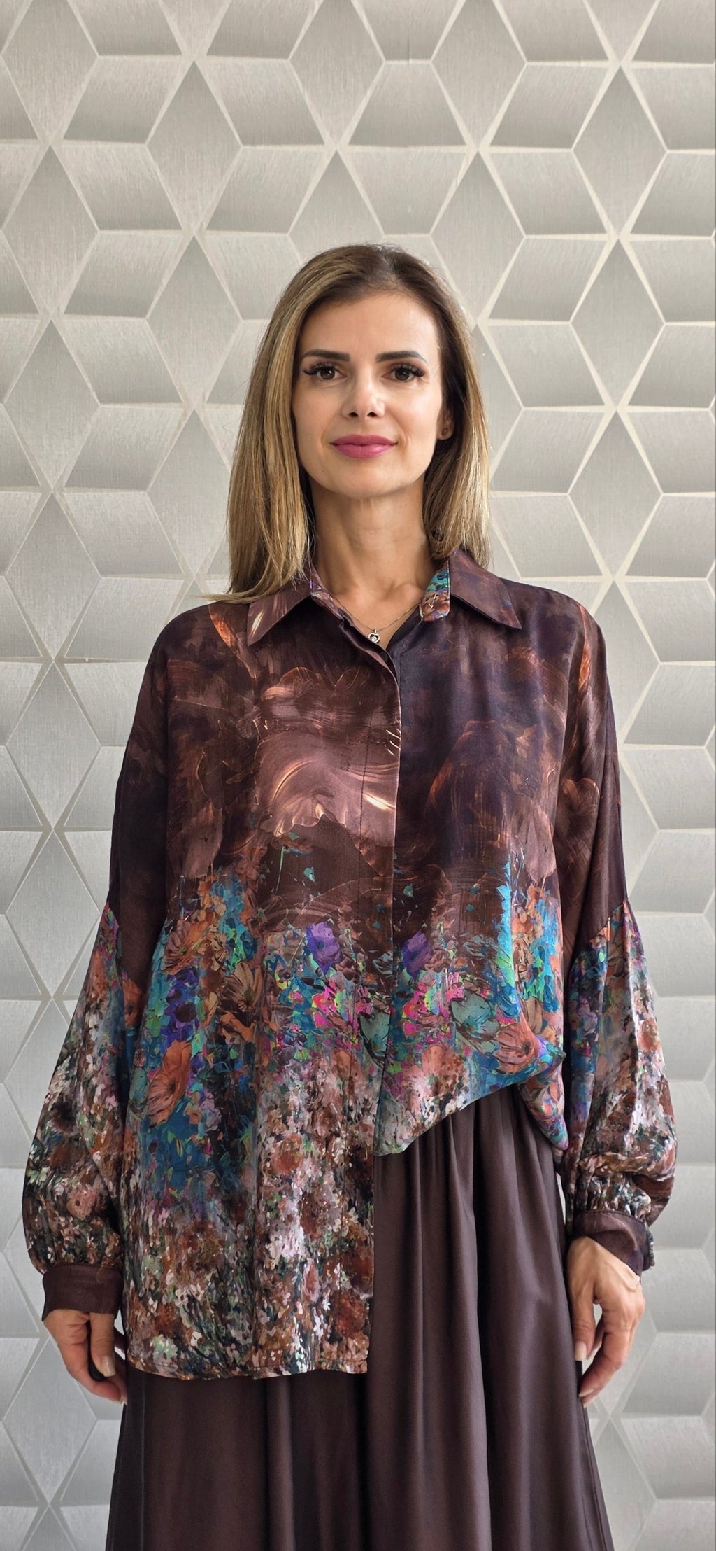 Bluza din matase si vascoza Hanna
