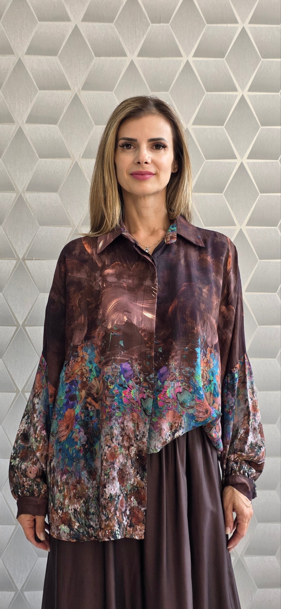 Bluza din matase si vascoza Hanna